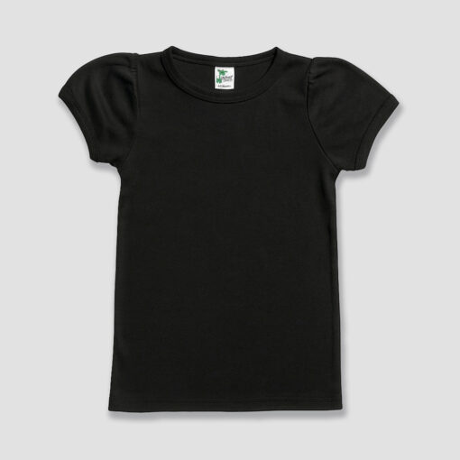 LG3557D - Blank Toddler Girls Short Sleeve Puff Shirt