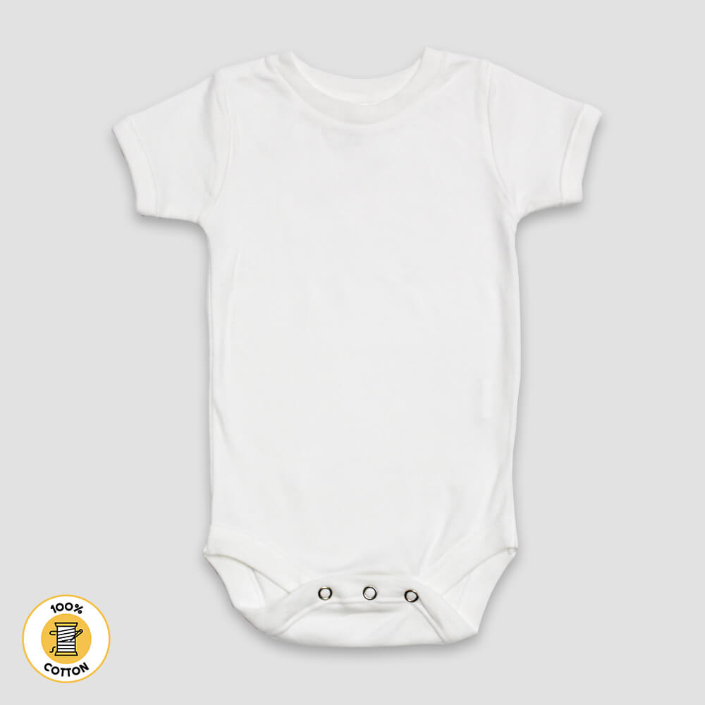 Baby One-Piece Bodysuit Short Sleeve Crew Neck – 100% Cotton