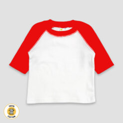 Baby Raglan T-Shirt White/Red – 100% Cotton - LG2445WB - The Laughing Giraffe®