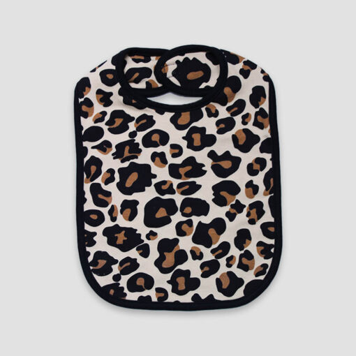 Baby Bibs with Velcro Closure – 2 Ply – 100% Cotton Tan Leopard - LG2480TL - The Laughing Giraffe®