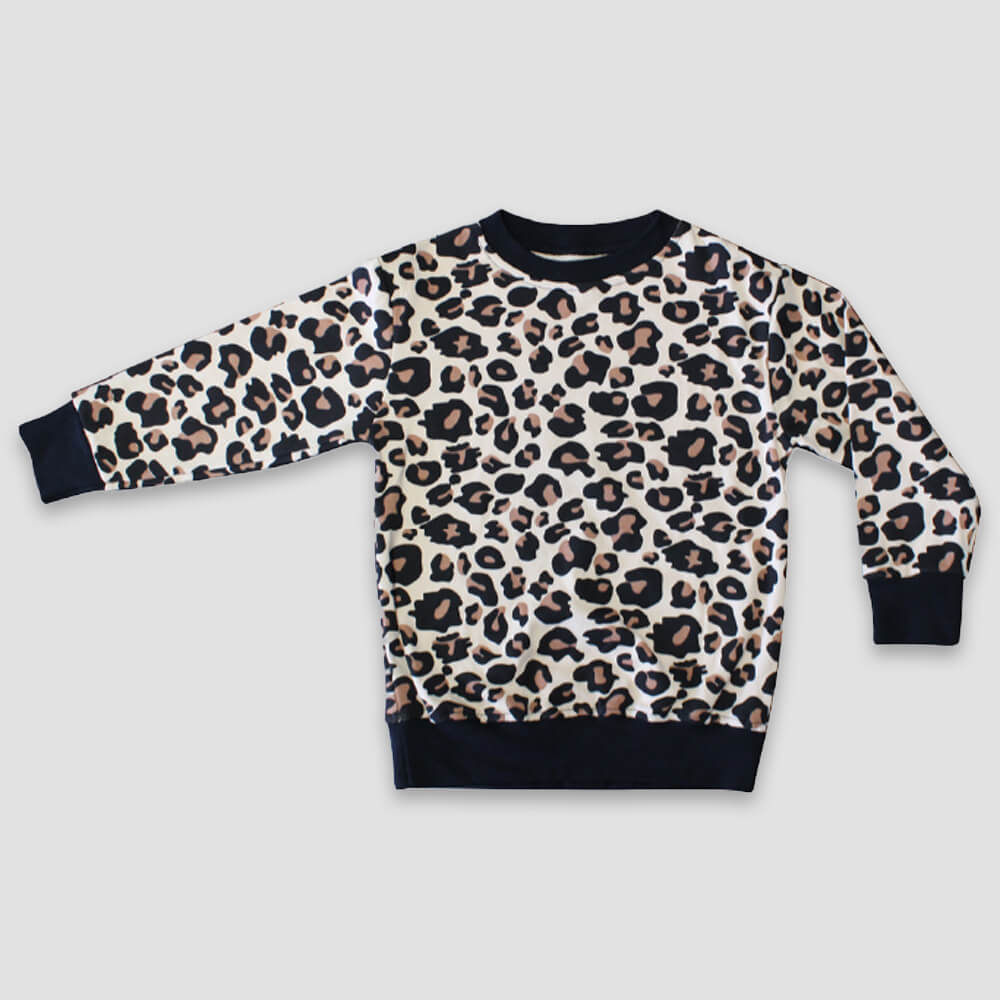 Sublimation 100% Polyester Sweatshirt Orange Leopard Sublimation