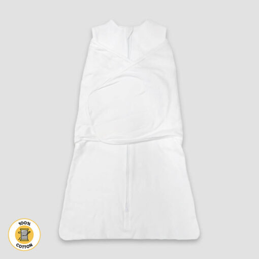 Baby Swaddling Sleep Sacks – White – 100% Cotton - LG2706W - The Laughing Giraffe®
