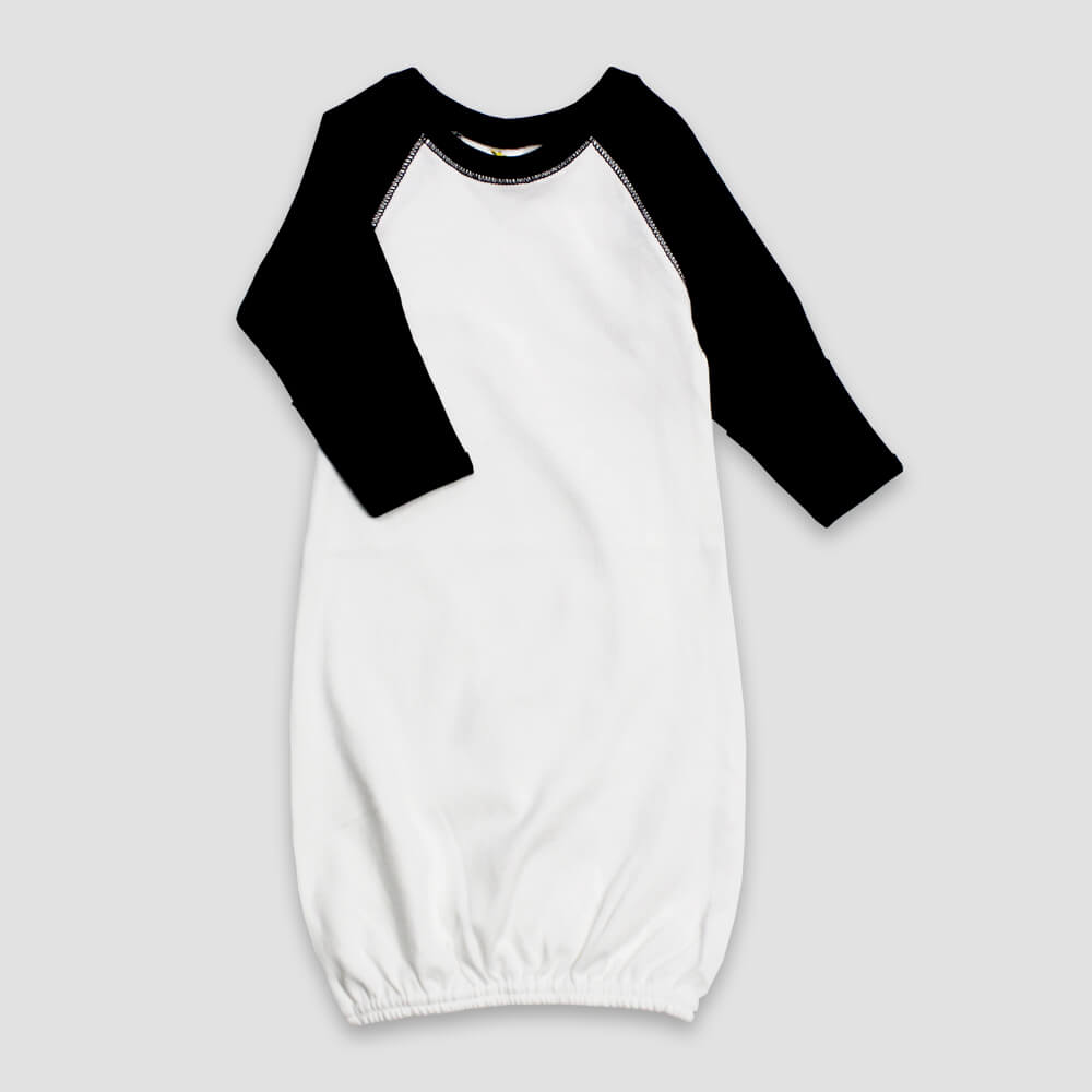 Cricut Blank Raglan Baby Bodysuit in White/Black