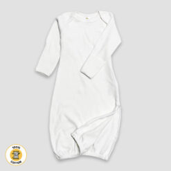 Baby Sleep Gowns with Side Zipper – White – 100% Cotton - LG2853W - The Laughing Giraffe®
