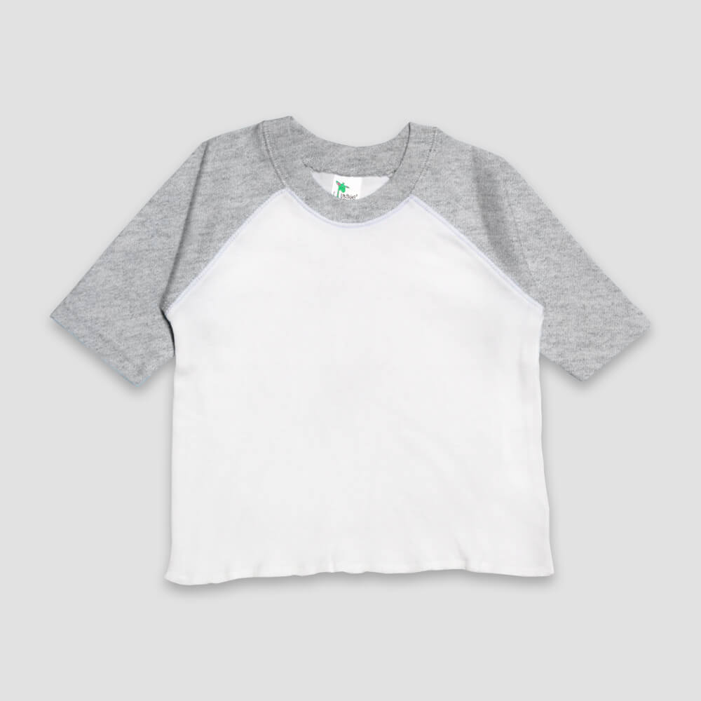 Unisex Adult T-Shirt Blank, Raglan in Dark/Light Heathered Gray