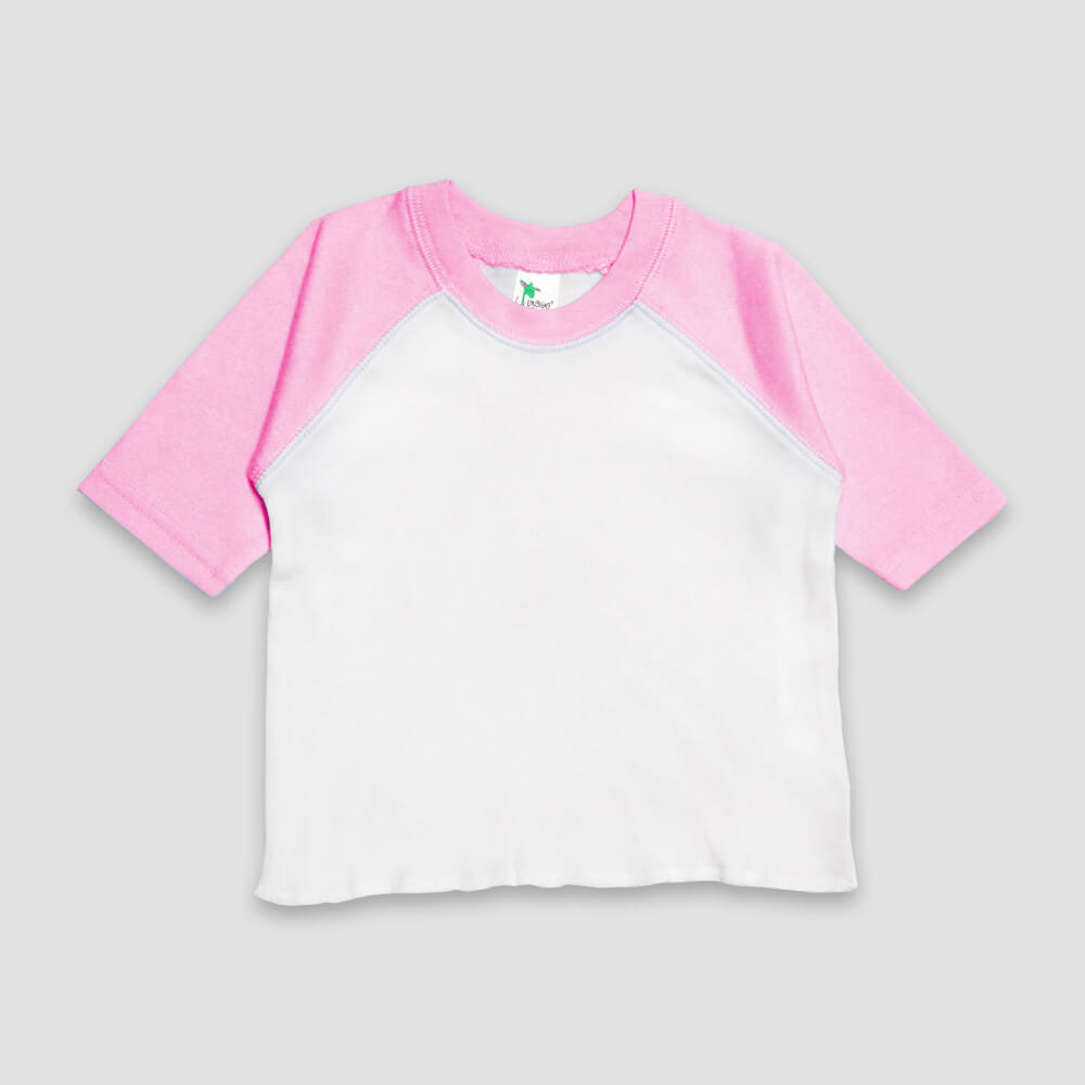 Sublimation Blanks Infant/toddler/youth White/pink Raglan Shirt 65