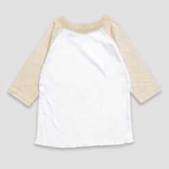 Toddler & Kids Raglan T-Shirts – Polyester Cotton Blend White/Oatmeal - LG3554WO - The Laughing Giraffe®