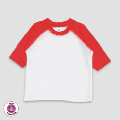 Baby Raglan Baseball T-Shirts – 100% Polyester White/Red - LG4445WB - The Laughing Giraffe®