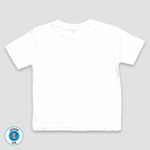 Toddler & Kids Short Sleeve T-Shirts – White – 100% Cottonlite - LG7556W - The Laughing Giraffe®