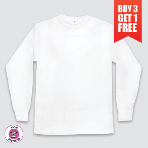 Men’s Long Sleeve T-Shirts – White – 100% Polyester - ND4586WI - Neil & David ®
