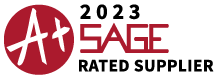 2023 SAGE Rated Supplier A+ logo | KidsBlanks by Zoe