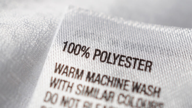 100% Polyester tag