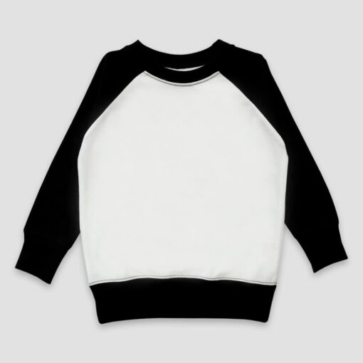 Baby Raglan Pullover T-Shirt – 100% Polyester - White/Black - LG4399WD - The Laughing Giraffe®