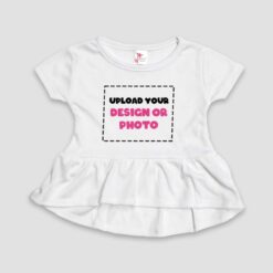 Wholesale Custom Baby Girls Short Sleeve Peplum Top - Custom Printed T-Shirts