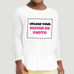 Girls Long Sleeve Peplum Tees - Custom Printed T-Shirts - KidsBlanks by Zoe