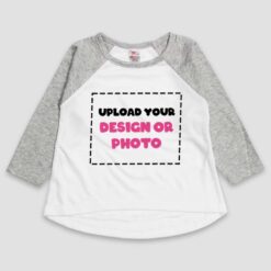 Personalized Girls Raglan Tees for Toddlers - High-Low T-Shirt - KidsBlanks by Zoe