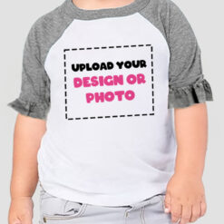 Personalized Kids T-Shirt Printing - Girls Toddler Ruffle Raglan Tee