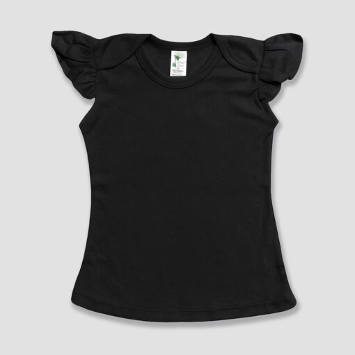 Wholesale Blank Toddler Girls Flutter Sleeve Shirts - Wholesale Girls T-Shirts & Tops - LG3537
