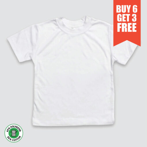 Toddler Crew Neck T-Shirts - 65% Polyester 35% Cotton Blend