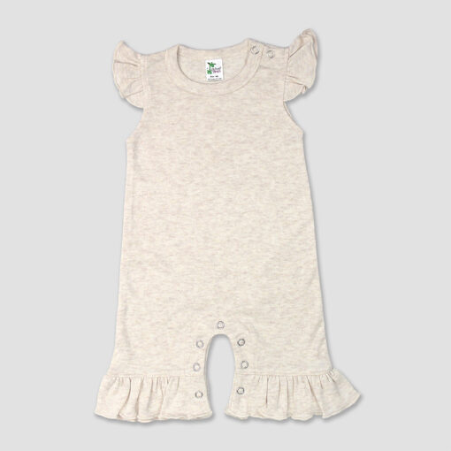 Baby Girl Flutter Sleeve Jumpsuits – Polyester-Cotton Blend