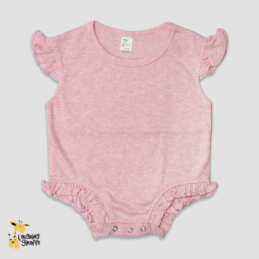 Flutter Sleeve Bubble Rompers - Polyester-Cotton Blend